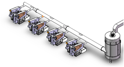 磨光机+水浴除尘系统